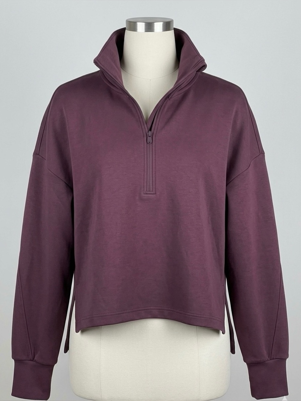 Zella All Day Half Zip Pullover XL Burgundy Fudge Modal Stretch Sweatshirt